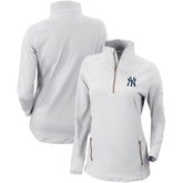 New York Yankees Women's Omni-Wick Outward Nine Quarter-Zip Pullover Top White