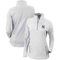 New York Yankees Women's Omni-Wick Outward Nine Quarter-Zip Pullover Top White