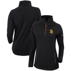 San Diego Padres Women's Omni-Wick Outward Nine Quarter-Zip Pullover Top Black