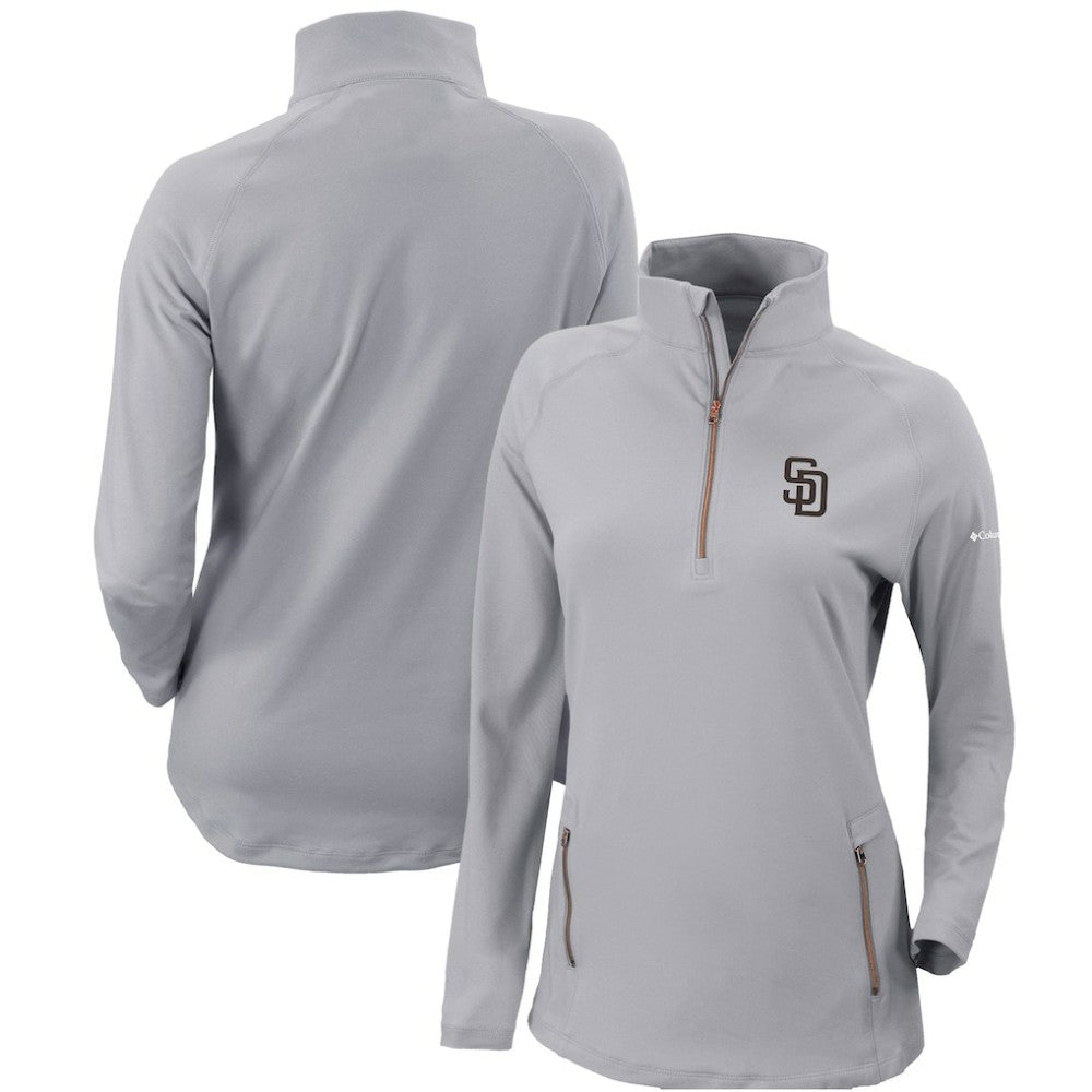 San Diego Padres Women's Omni-Wick Outward Nine Quarter-Zip Pullover Top Gray