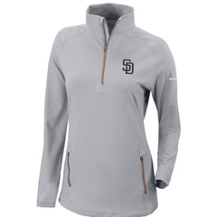 San Diego Padres Women's Omni-Wick Outward Nine Quarter-Zip Pullover Top Gray