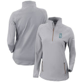 Seattle Mariners Women's Omni-Wick Outward Nine Quarter-Zip Pullover Top Gray