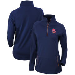 St. Louis Cardinals Women's Omni-Wick Outward Nine Quarter-Zip Pullover Top Navy