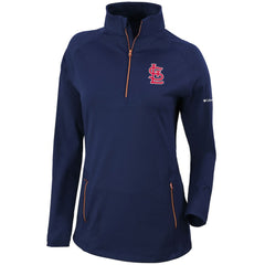 St. Louis Cardinals Women's Omni-Wick Outward Nine Quarter-Zip Pullover Top Navy