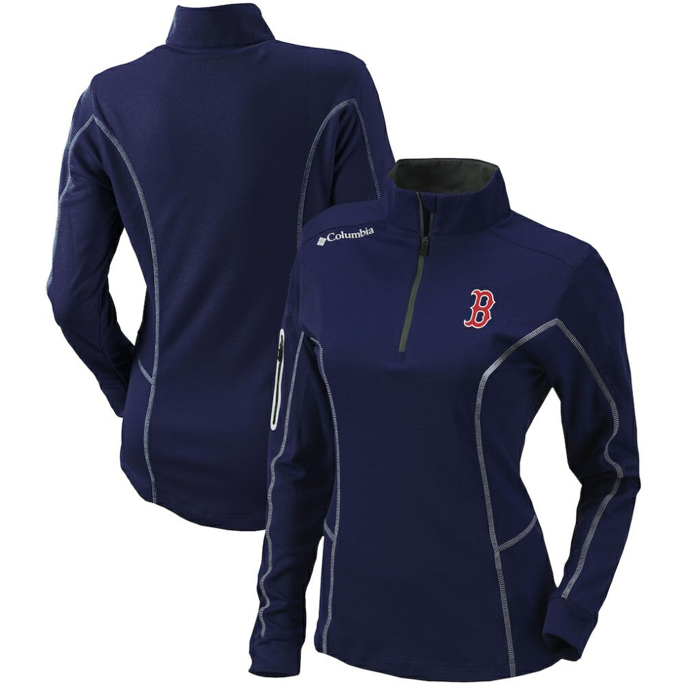Boston Red Sox Women's Omni-Wick Shotgun Quarter-Zip Pullover Top Navy