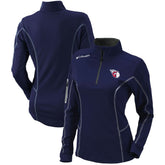 Cleveland Guardians Women's Omni-Wick Shotgun Quarter-Zip Pullover Top Navy