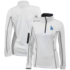 Los Angeles Dodgers Women's Omni-Wick Shotgun Quarter-Zip Pullover Top White