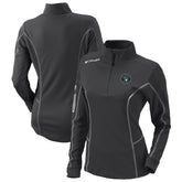 Milwaukee Brewers Women's Omni-Wick Shotgun Quarter-Zip Pullover Top Charcoal