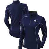New York Yankees Women's Omni-Wick Shotgun Quarter-Zip Pullover Top Navy