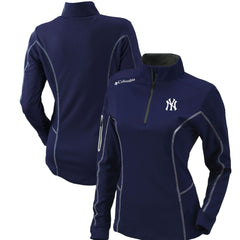 New York Yankees Women's Omni-Wick Shotgun Quarter-Zip Pullover Top Navy