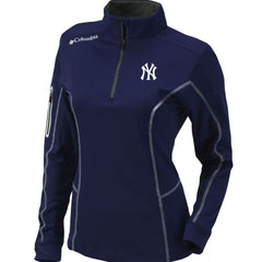 New York Yankees Women's Omni-Wick Shotgun Quarter-Zip Pullover Top Navy