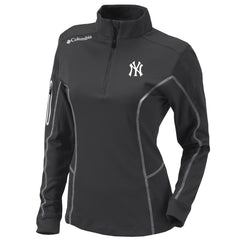 New York Yankees Women's Omni-Wick Shotgun Quarter-Zip Pullover Top Charcoal