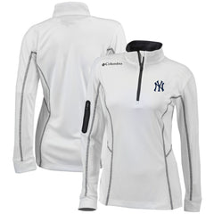 New York Yankees Women's Omni-Wick Shotgun Quarter-Zip Pullover Top White