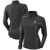 Seattle Mariners Women's Omni-Wick Shotgun Quarter-Zip Pullover Top Charcoal