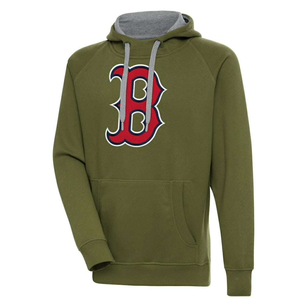 Boston Red Sox Antigua Victory Pullover Hoodie Olive
