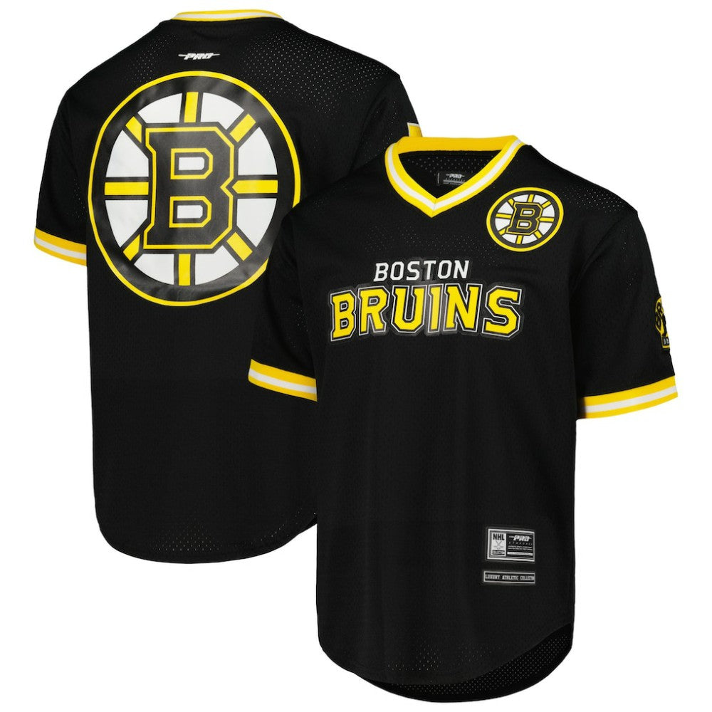 Boston Bruins Pro Standard Classic Mesh V-Neck T-Shirt - Black T-shirts