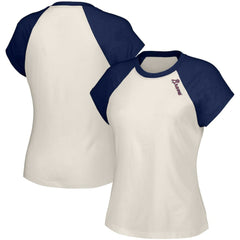 Atlanta Braves Lusso Women's Nikki Raglan T-Shirt White