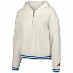 Atlanta Braves Lusso Women's Magnolia Tri-Blend Quarter-Zip Hoodie White