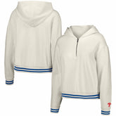 Philadelphia Phillies Lusso Women's Magnolia Tri-Blend Quarter-Zip Hoodie White