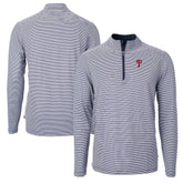 Philadelphia Phillies Cutter & Buck Virtue Eco Pique Micro Stripe Recycled Quarter-Zip Pullover Top Navy/White