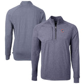 Chicago Cubs Cutter & Buck Adapt Eco Knit Stretch Recycled Quarter-Zip Pullover Top Heather Navy