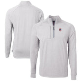 Chicago Cubs Cutter & Buck Adapt Eco Knit Stretch Recycled Quarter-Zip Pullover Top Heather Gray