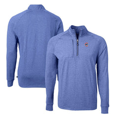 Chicago Cubs Cutter & Buck Adapt Eco Knit Stretch Recycled Quarter-Zip Pullover Top Heather Royal