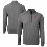 Cincinnati Reds Cutter & Buck Adapt Eco Knit Stretch Recycled Quarter-Zip Pullover Top Heather Black
