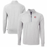 Cincinnati Reds Cutter & Buck Adapt Eco Knit Stretch Recycled Quarter-Zip Pullover Top Heather Gray