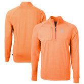 Detroit Tigers Cutter & Buck Adapt Eco Knit Stretch Recycled Quarter-Zip Pullover Top Heather Orange