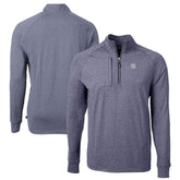 New York Yankees Cutter & Buck Adapt Eco Knit Stretch Recycled Quarter-Zip Pullover Top Heather Navy