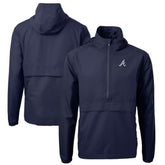 Atlanta Braves Cutter & Buck Charter Eco Recycled Half-Zip Anorak Jacket Navy