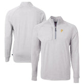 Pittsburgh Pirates Cutter & Buck Adapt Eco Knit Stretch Recycled Quarter-Zip Pullover Top Heather Gray
