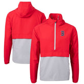 Boston Red Sox Cutter & Buck Charter Eco Recycled Half-Zip Anorak Jacket Red/Gray