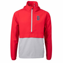 Boston Red Sox Cutter & Buck Charter Eco Recycled Half-Zip Anorak Jacket Red/Gray