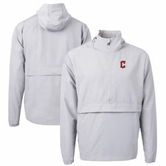 Cleveland Guardians Cutter & Buck Charter Eco Recycled Half-Zip Anorak Jacket Gray
