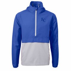Kansas City Royals Cutter & Buck Charter Eco Recycled Half-Zip Anorak Jacket Royal/Gray