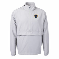 Milwaukee Brewers Cutter & Buck Charter Eco Recycled Half-Zip Anorak Jacket Gray