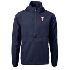 Minnesota Twins Cutter & Buck Charter Eco Recycled Half-Zip Anorak Jacket Navy