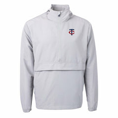 Minnesota Twins Cutter & Buck Charter Eco Recycled Half-Zip Anorak Jacket Gray