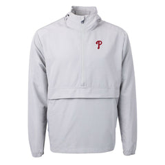 Philadelphia Phillies Cutter & Buck Charter Eco Recycled Half-Zip Anorak Jacket Gray
