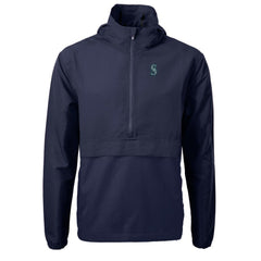 Seattle Mariners Cutter & Buck Charter Eco Recycled Half-Zip Anorak Jacket Navy