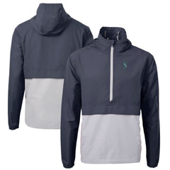 Seattle Mariners Cutter & Buck Charter Eco Recycled Half-Zip Anorak Jacket Navy/Gray