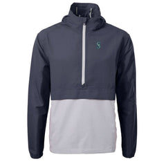Seattle Mariners Cutter & Buck Charter Eco Recycled Half-Zip Anorak Jacket Navy/Gray