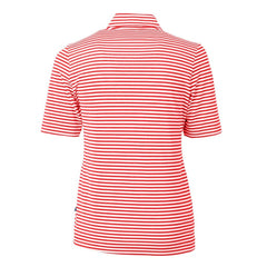 Washington Nationals Cutter & Buck Women's Virtue Eco Pique Stripe Recycled Quarter-Zip Pullover Top Red
