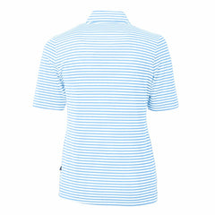 Kansas City Royals Cutter & Buck Women's Virtue Eco Pique Stripe Top Powder Blue