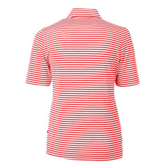 Philadelphia Phillies Cutter & Buck Women's Virtue Eco Pique Stripe Top Red
