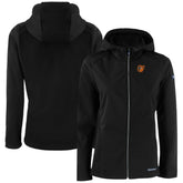 Baltimore Orioles Cutter & Buck Women's Evoke Eco Softshell Recycled Full-Zip Jacket Black
