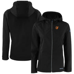 Baltimore Orioles Cutter & Buck Women's Evoke Eco Softshell Recycled Full-Zip Jacket Black