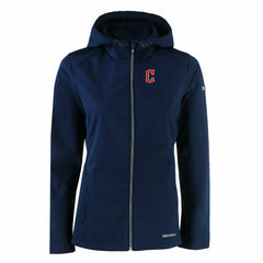 Cleveland Guardians Cutter & Buck Women's Evoke Eco Softshell Recycled Full-Zip Jacket Navy